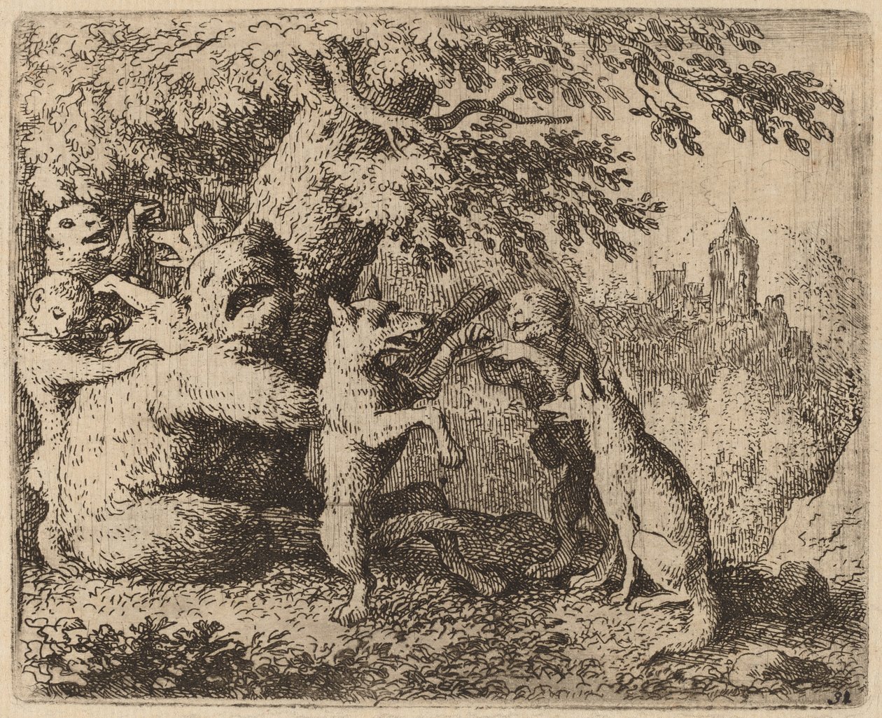 O Urso e o Lobo são Perseguidos de Allart van Everdingen