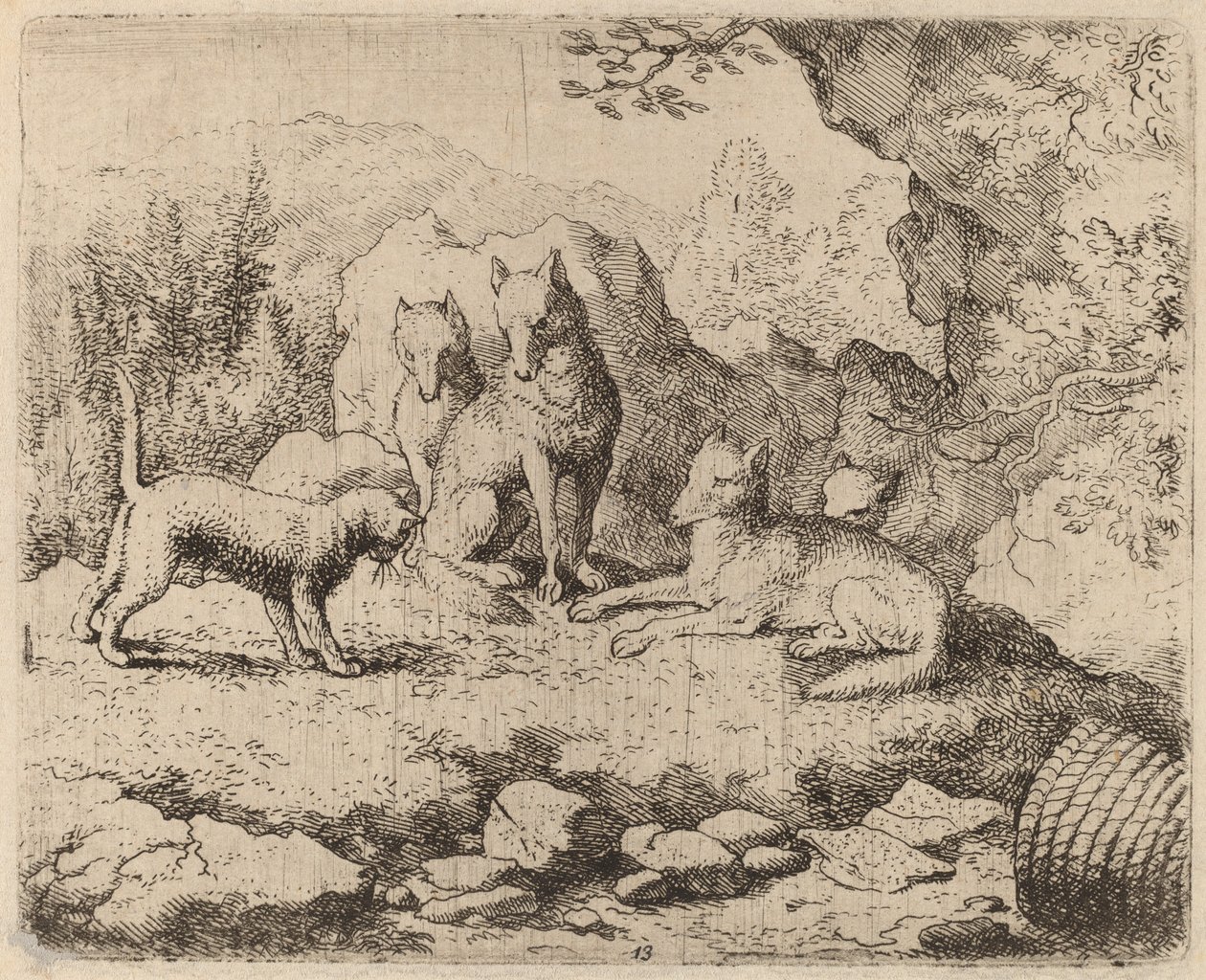 O gato enviado como mensageiro, provavelmente c. 16451656. de Allart van Everdingen