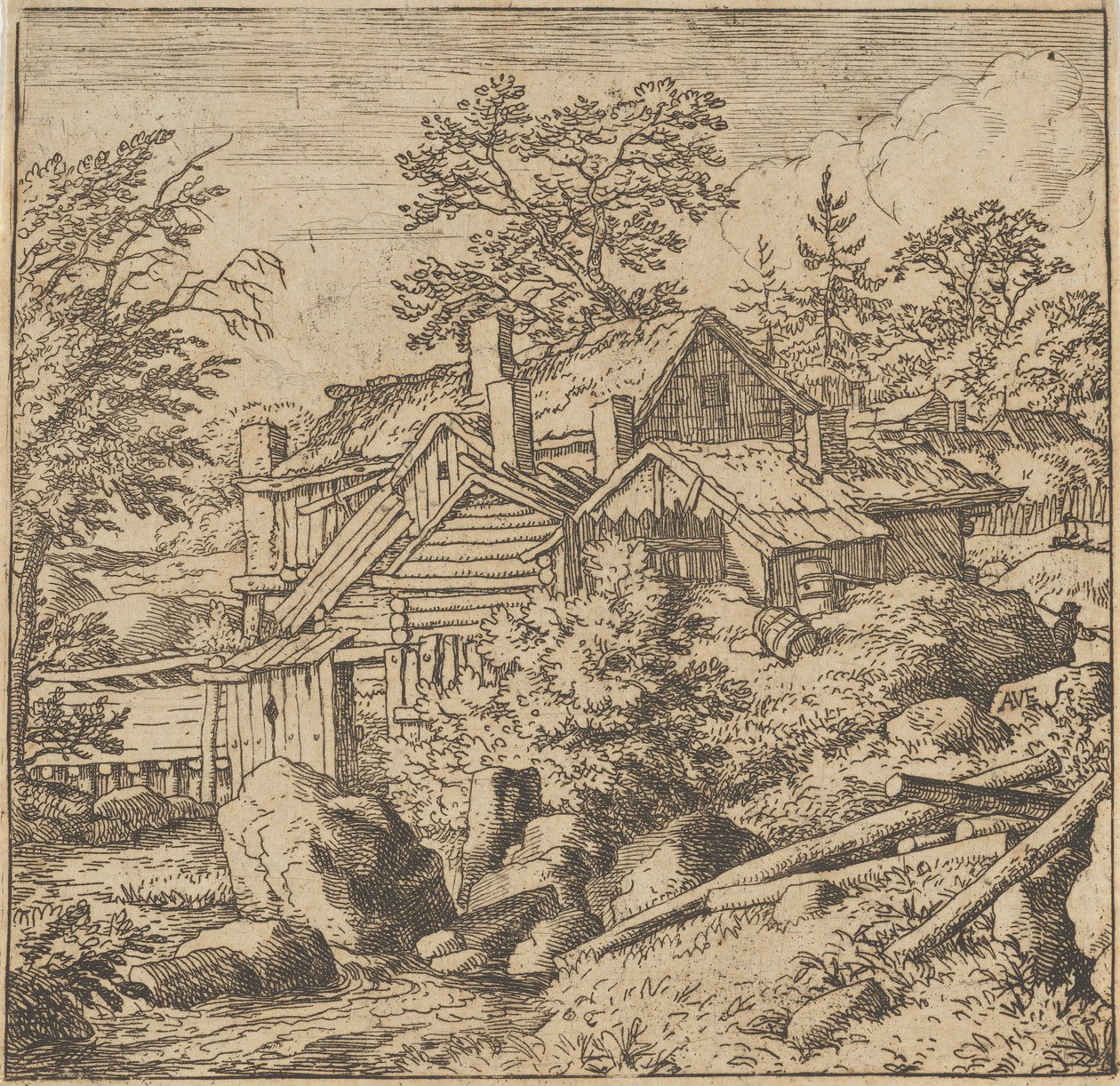 A Aldeia do Lado da Montanha, meados do século XVII., meados do século XVII. de Allart van Everdingen