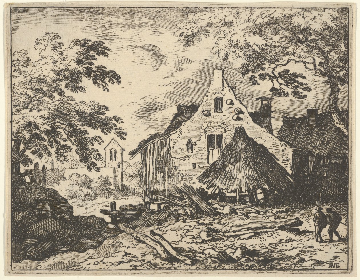 O Haybarn com Telhado Móvel, século XVII. de Allart van Everdingen