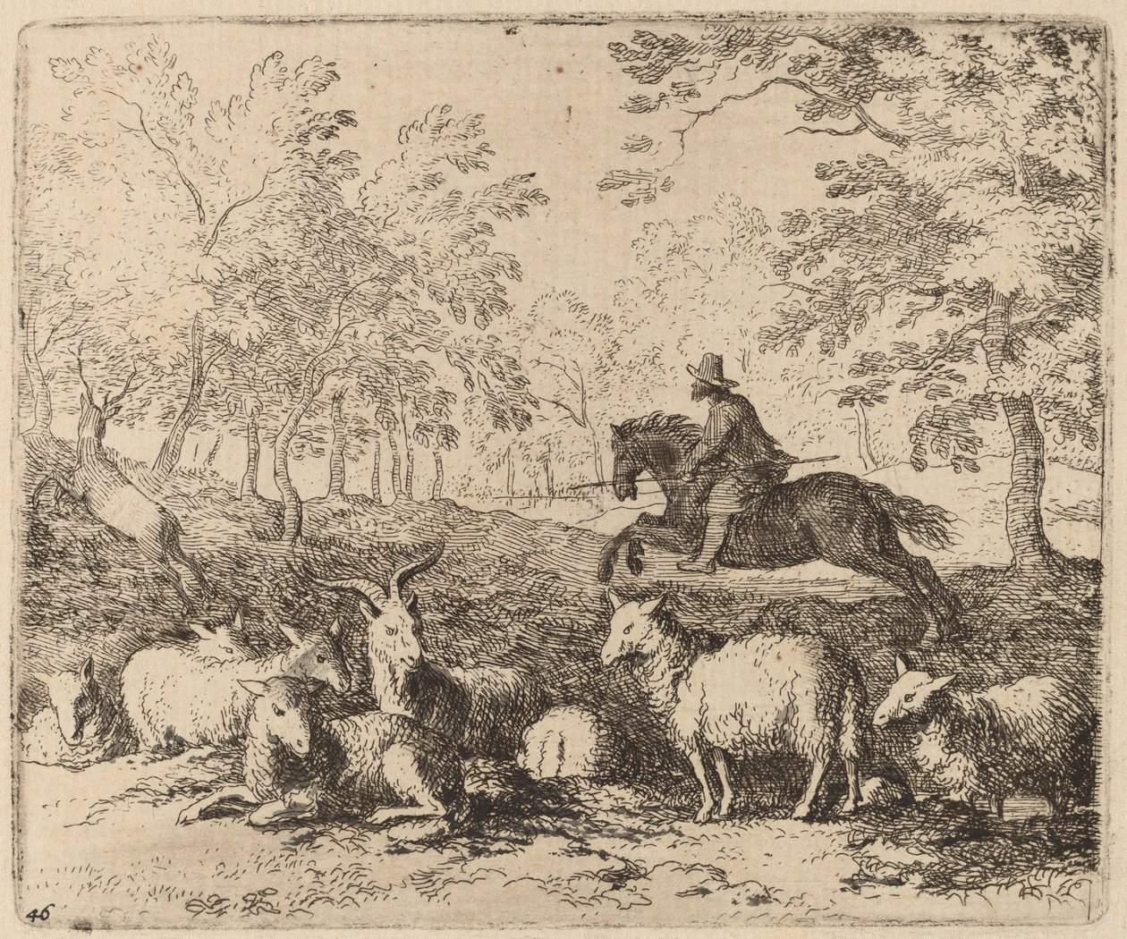 O cavalo forçado a perseguir o veado de Allart van Everdingen