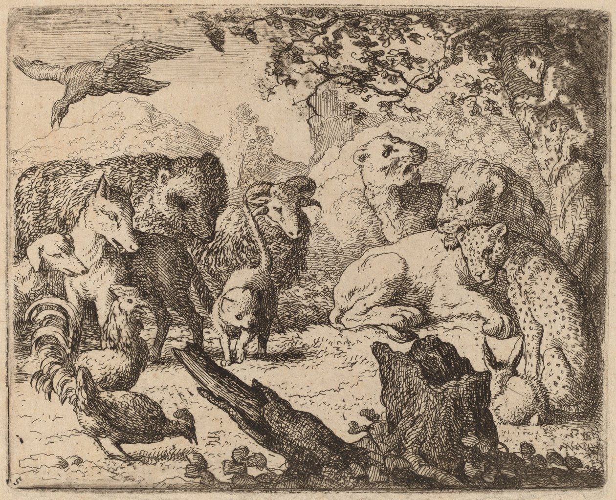 O Leão Anuncia a Paz, provavelmente c. 16451656. de Allart van Everdingen