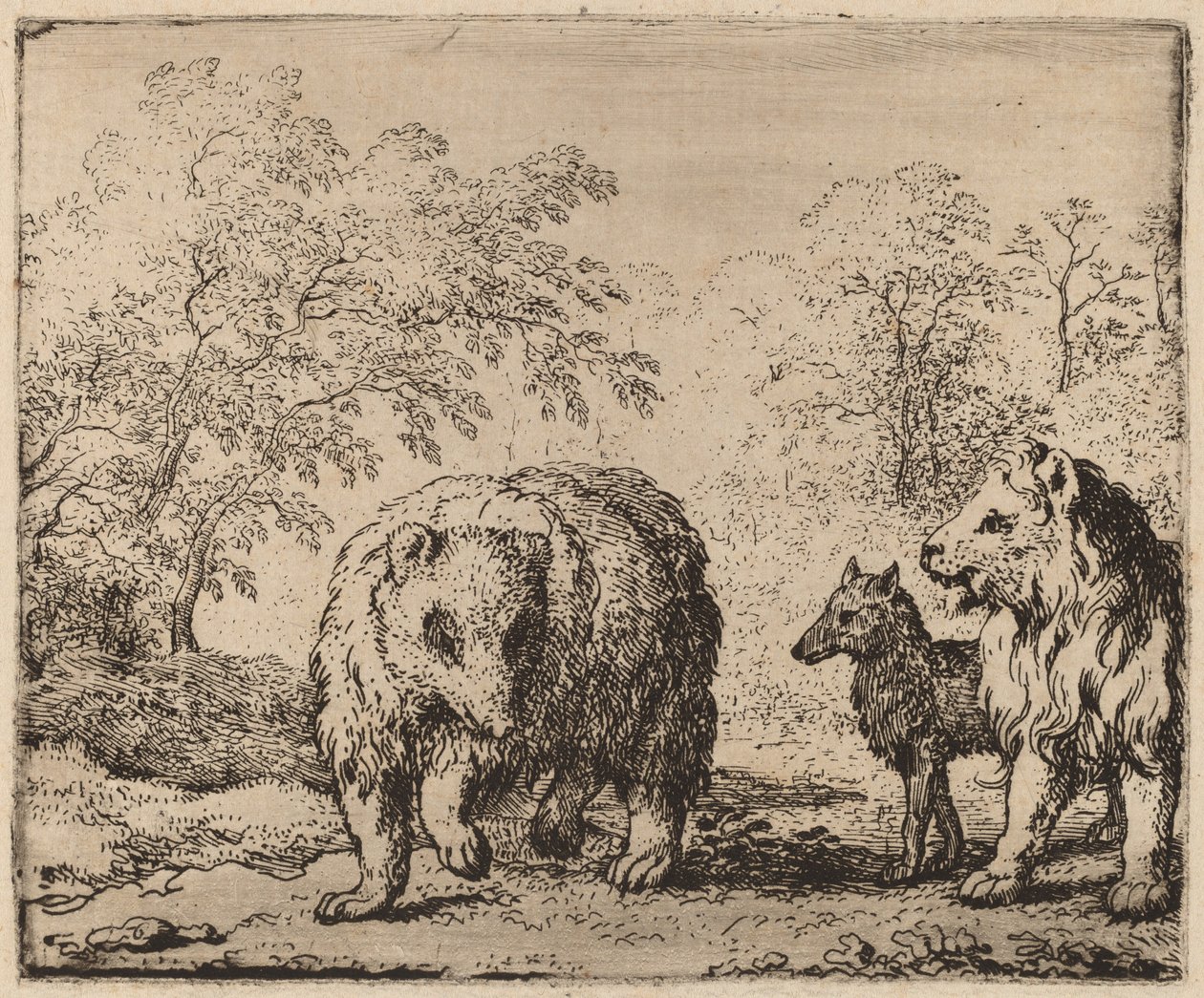 O Leão Liberta o Urso e o Lobo de Allart van Everdingen