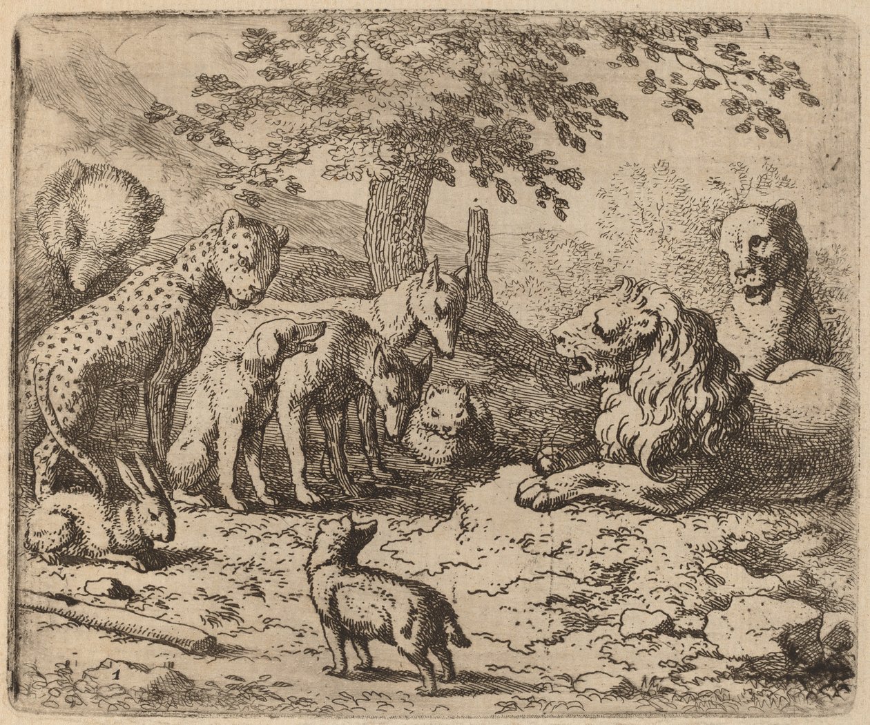 O Leão Procura Conselho, provavelmente c. 16451656. de Allart van Everdingen