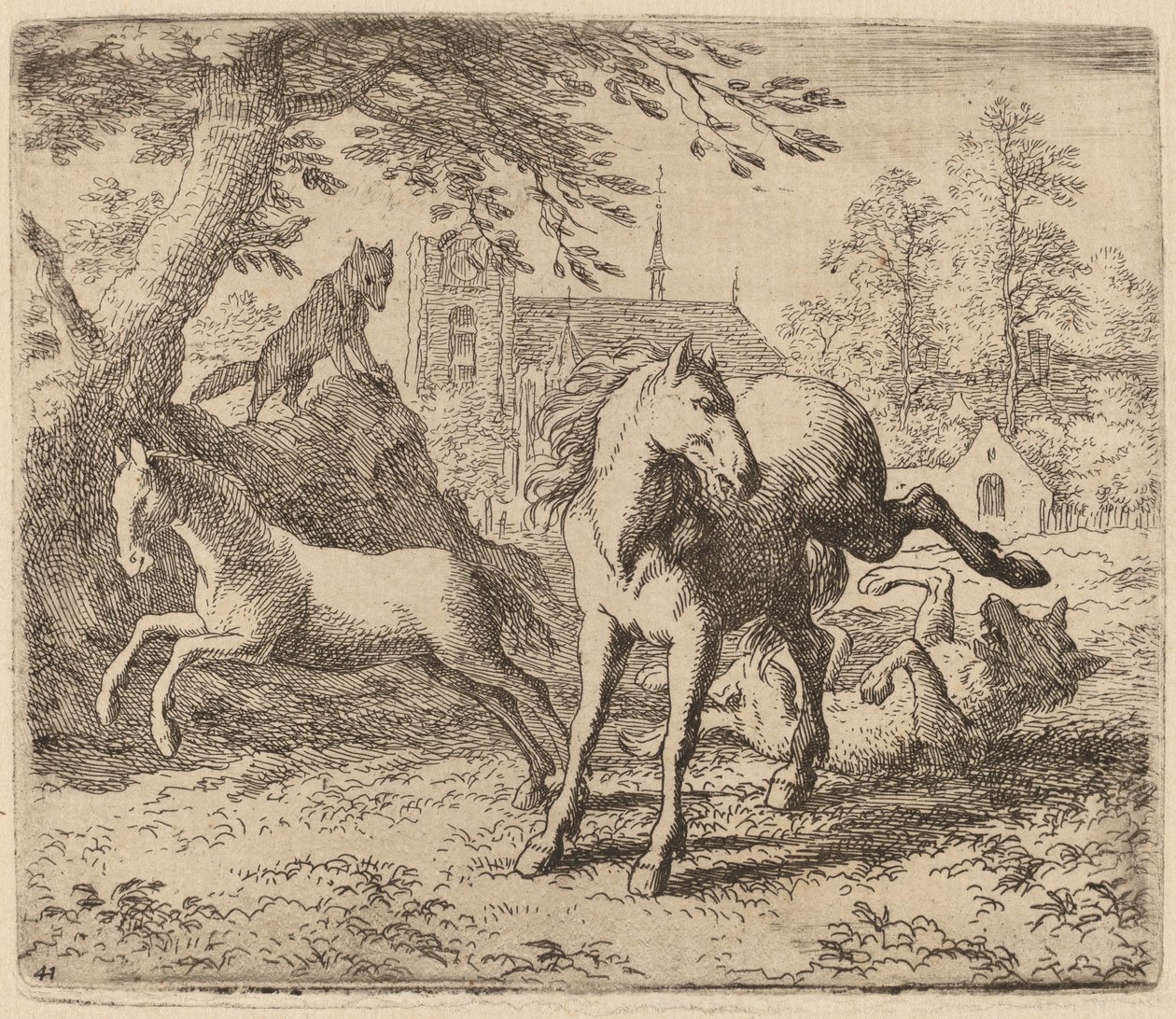 A Égua e o Lobo, provavelmente c. 16451656. de Allart van Everdingen