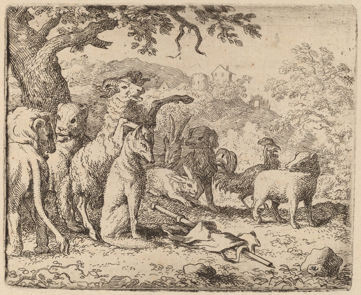 O Carneiro Abençoa Reynard, provavelmente c. 16451656. de Allart van Everdingen