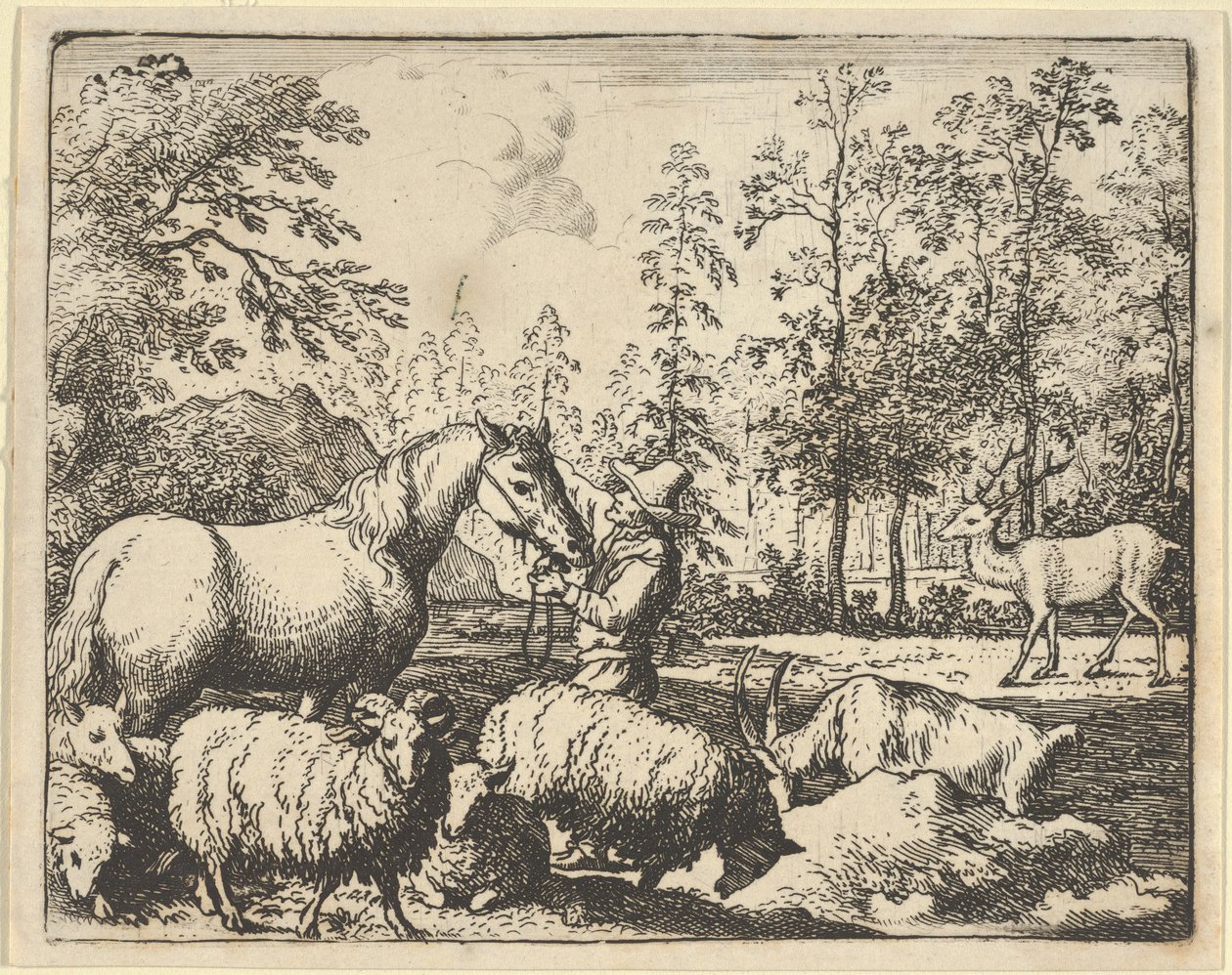 A história do cavalo que quer vingança no veado, 1650-75. de Allart van Everdingen