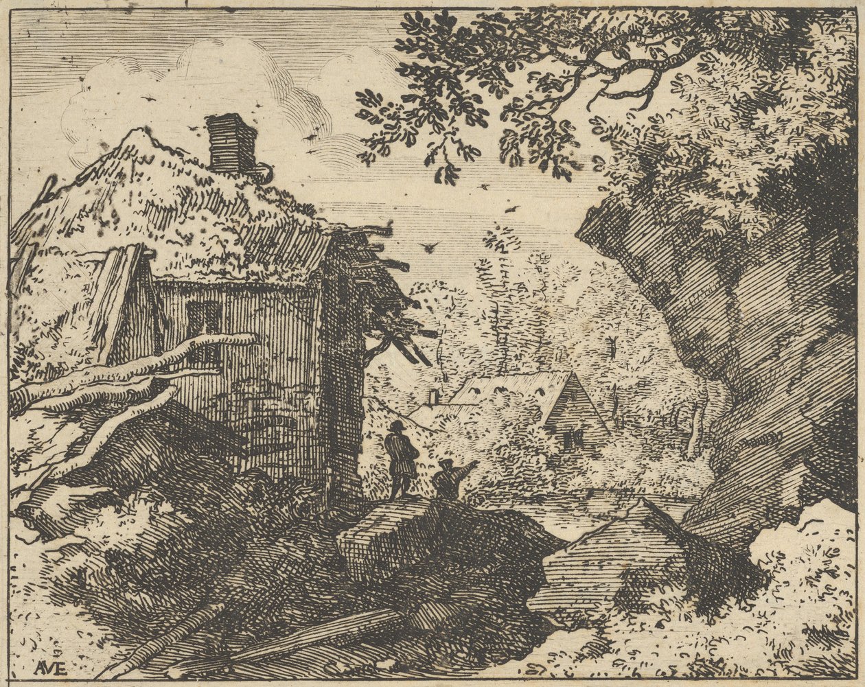 A cabana de palha vista de trás, século XVII. de Allart van Everdingen