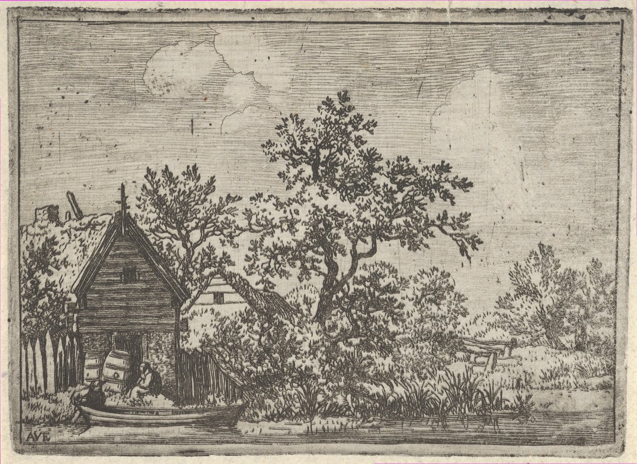 Os dois barris antes de uma cabana, século XVII. de Allart van Everdingen