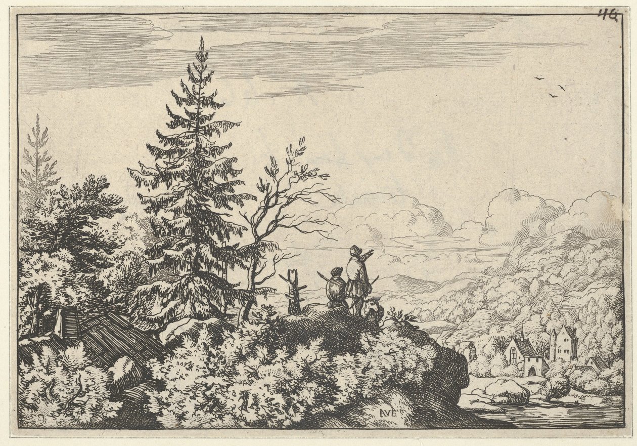 Os Dois Homens na Colina, século XVII. de Allart van Everdingen