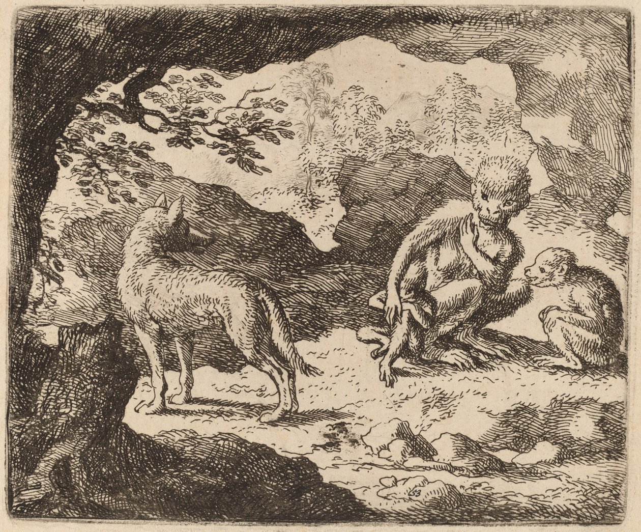 O Lobo e os Macacos de Allart van Everdingen