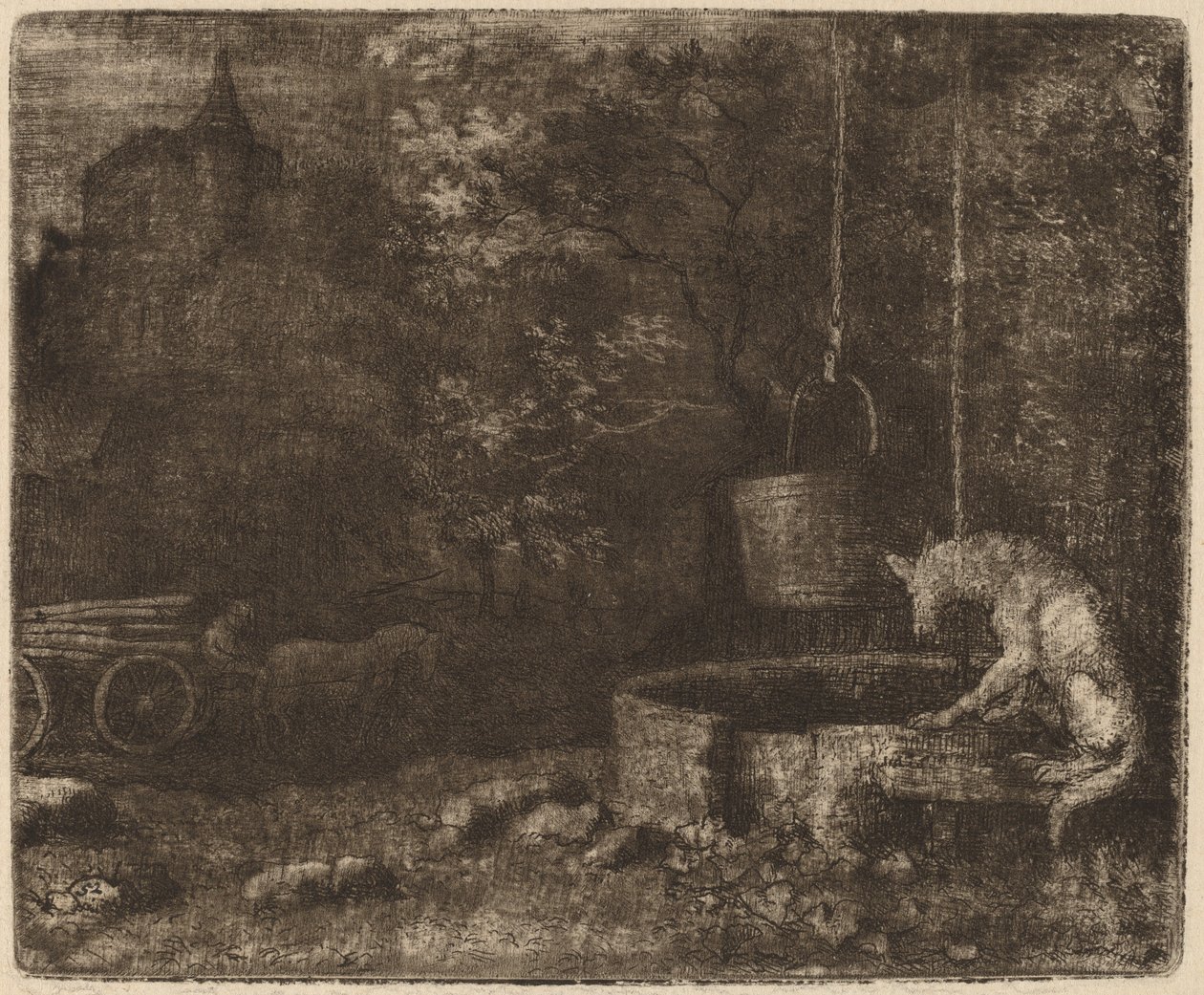 O Lobo e o Poço, provavelmente c. 16451656. de Allart van Everdingen