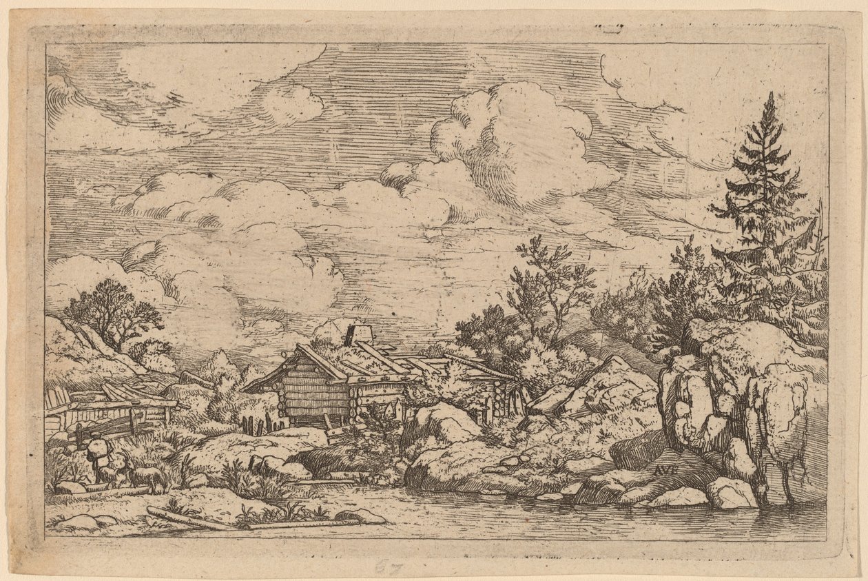 Três cabras no rio, provavelmente c. 16451656. de Allart van Everdingen