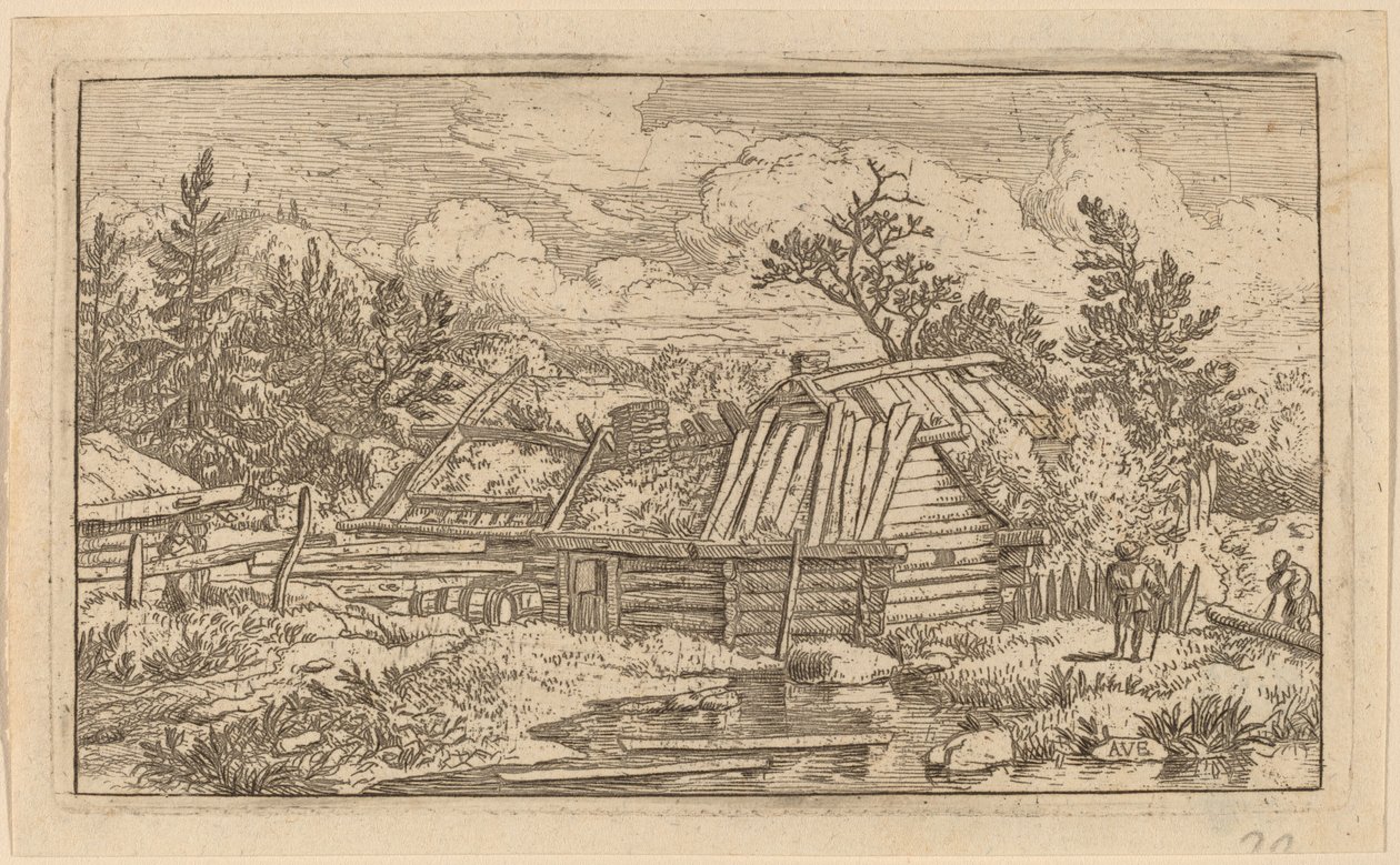 Duas vigas flutuando na água, provavelmente c. 16451656. de Allart van Everdingen