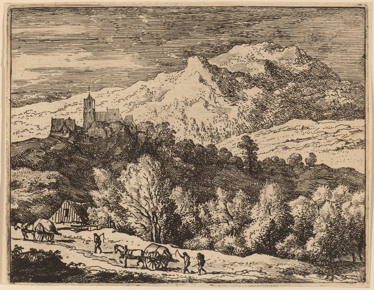 Duas carroças, provavelmente c. 16451656. de Allart van Everdingen