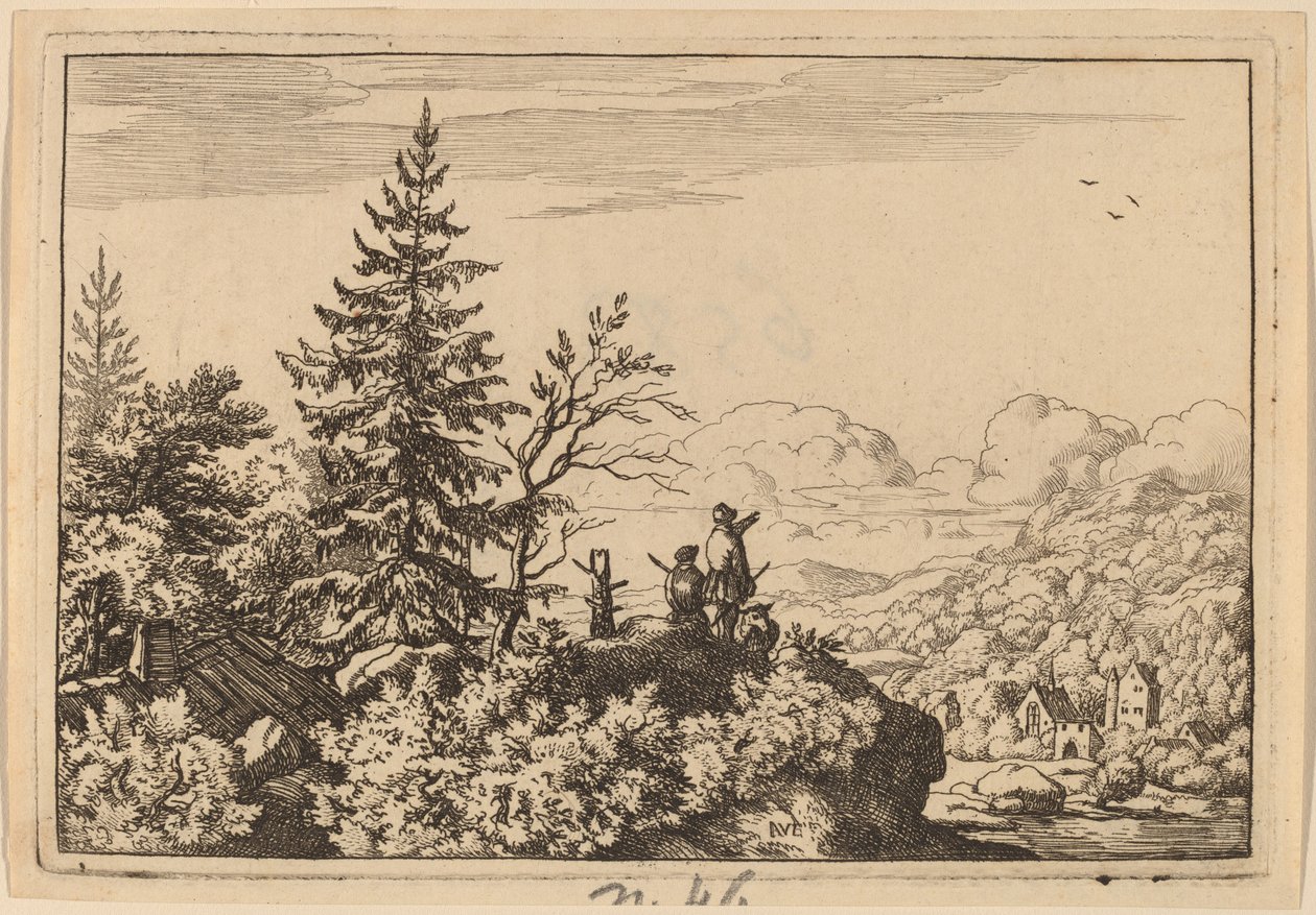 Dois homens em uma colina, provavelmente c. 16451656. de Allart van Everdingen