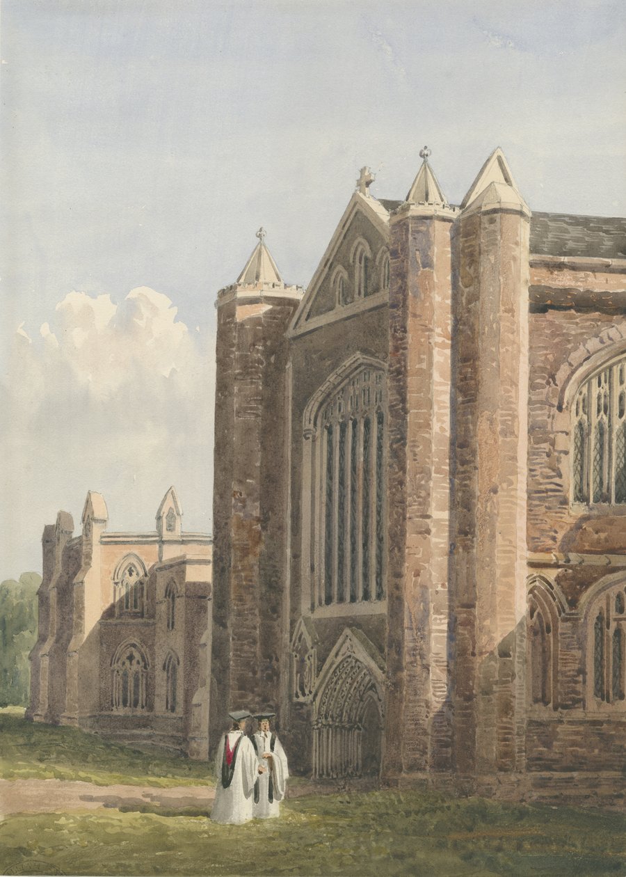 Catedral de Lichfield - Noroeste Vista: pintura em aquarela, nd [27 ago 1842] de Allen Edward Everitt
