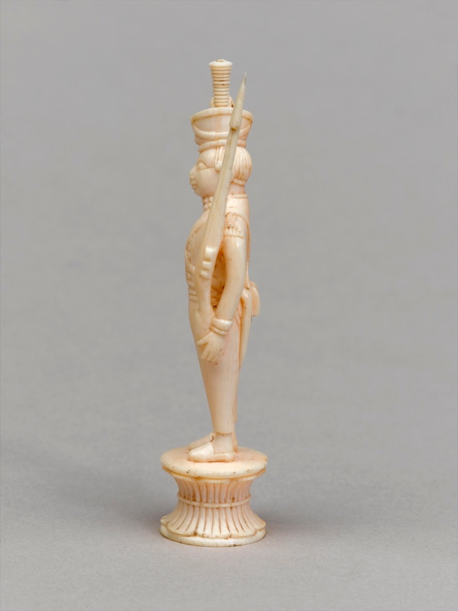 Peão branco, peça de xadrez, Índia, 1820 por volta de de Allen Edward Everitt
