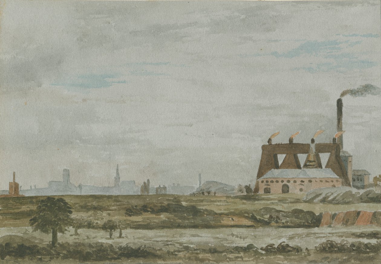 Wolverhampton - South View: pintura em aquarela, nd [c 1830] de Allen Edward Everitt