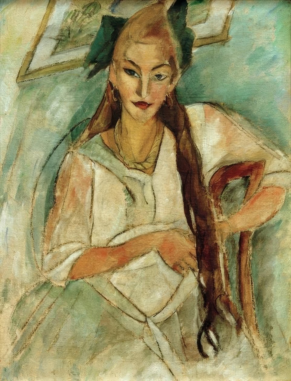 Retrato de uma menina com trança de Alma Del Banco