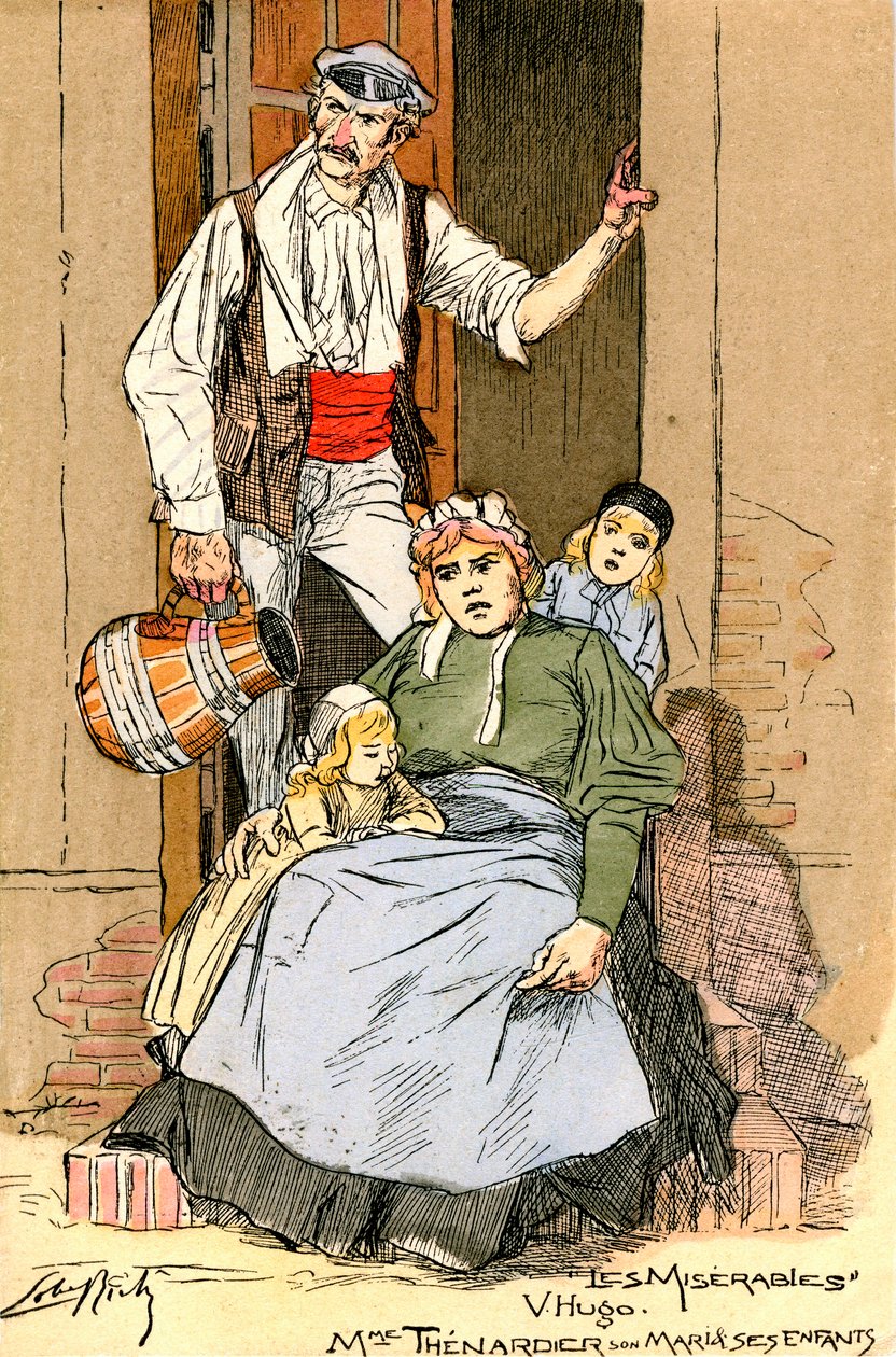 Ilustração para les Miserables : Família Thenardie (gravura) de Almery Lobel Riche
