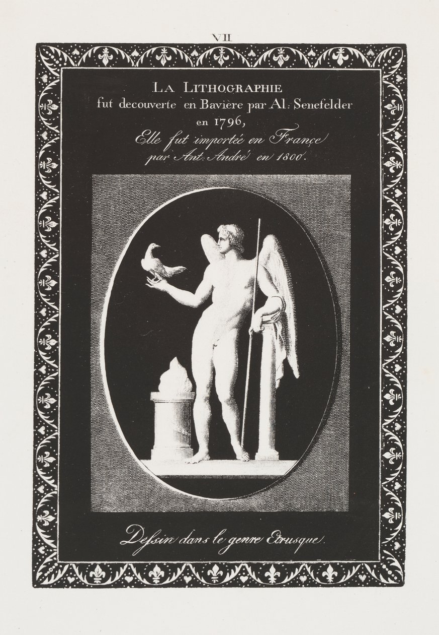 Arte da Litografia: Folha Dedicatória, Placa VII de Alois Senefelder