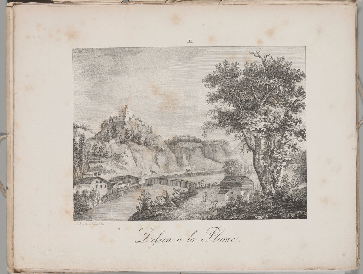 Arte da Litografia: Landeck in Tirol, Placa III de Alois Senefelder