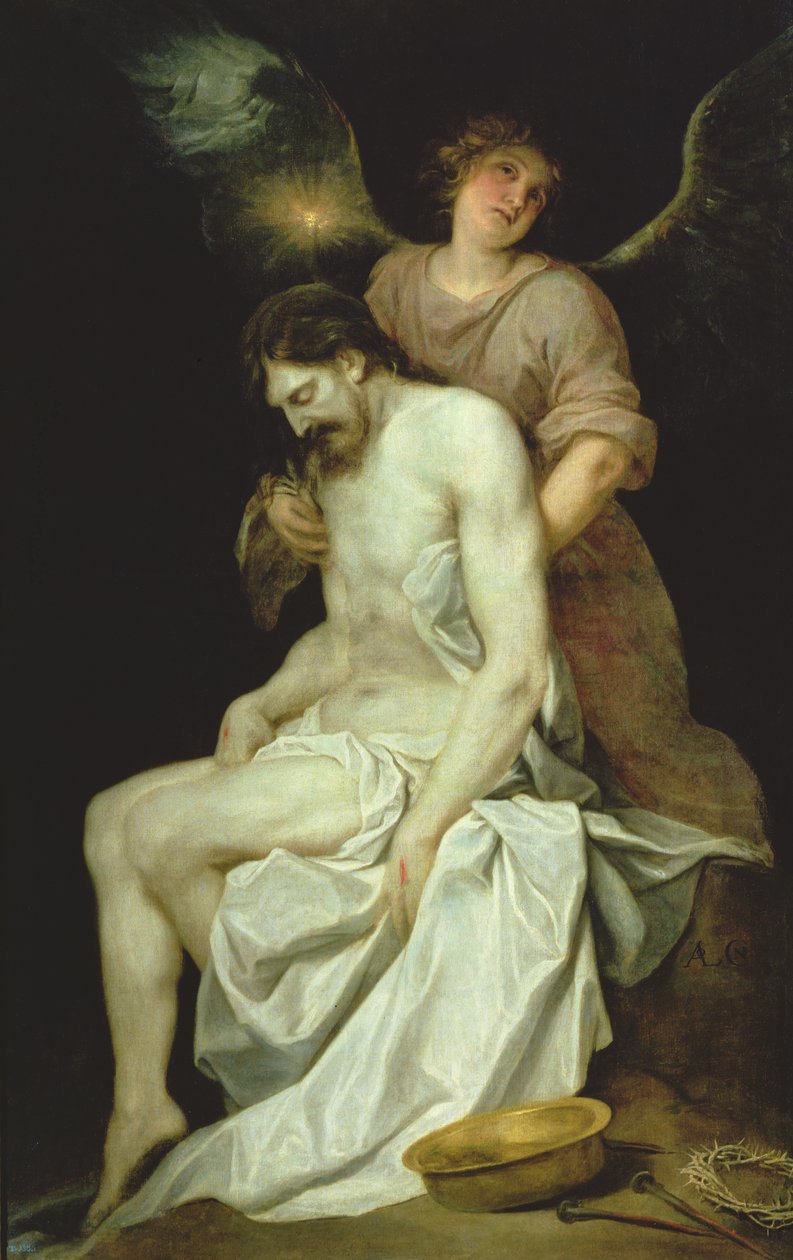 O Cristo morto apoiado por um anjo de Alonso Cano