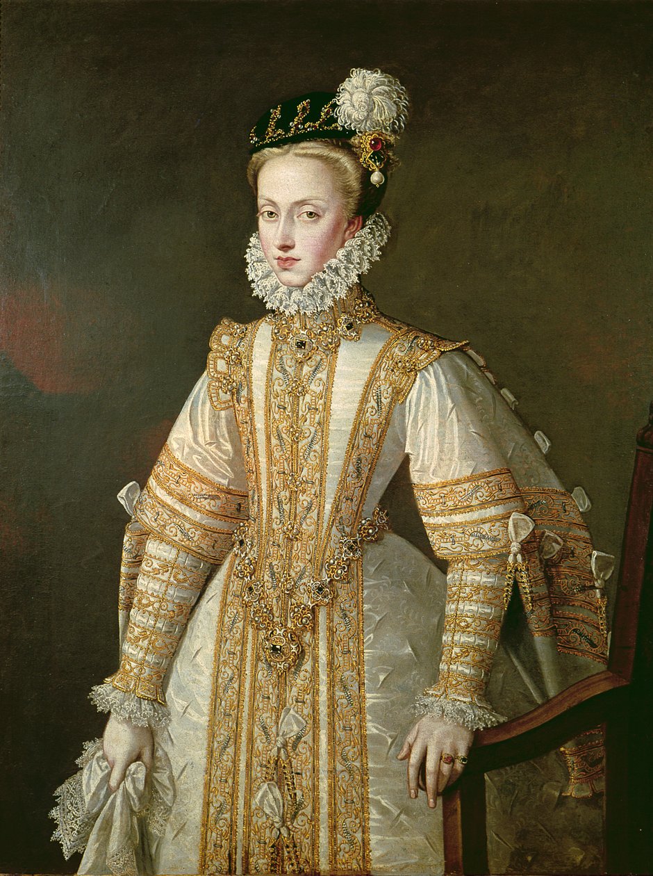 Ana da Áustria (1549-80) Rainha da Espanha, c.1571 de Alonso Sánchez Coello