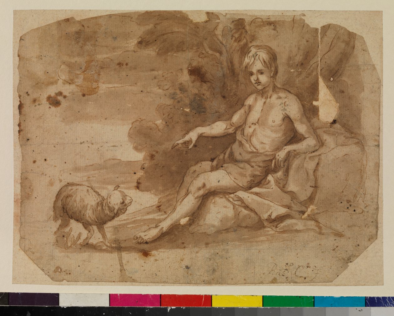 O jovem São João Baptista de Alonso (workshop of) Cano