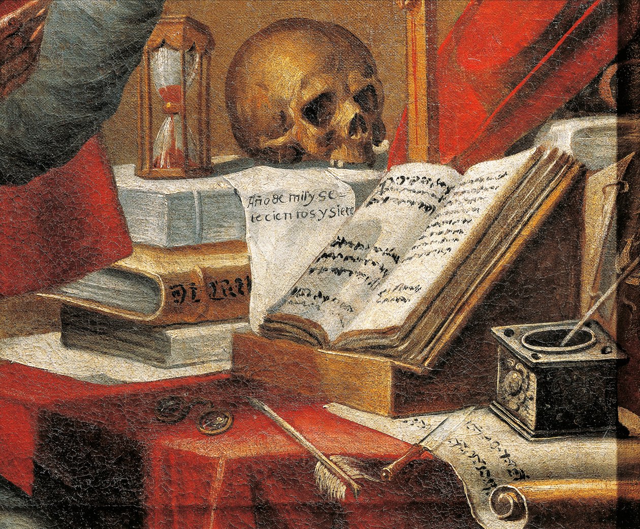 Manuscritos de São Jerônimo: vulgata, pintura atribuída a Alonso Antonio Villamor (1661-1729), Detalhe de Alonso Antonio Villamor