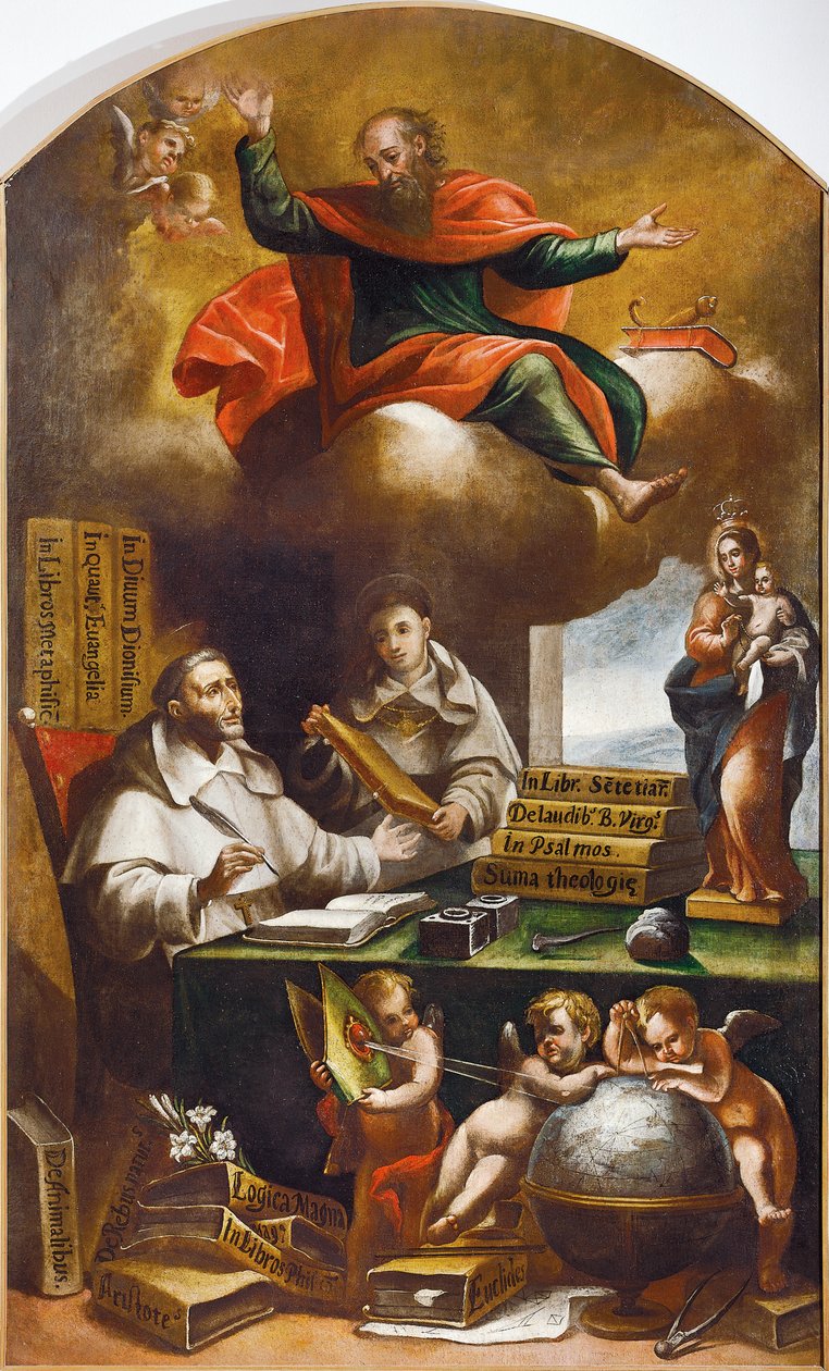 São Paulo aparece a São Alberto o Grande e São Tomás de Aquino, por Alonso Antonio Villamor (1661-1729). Convento de San Esteban, Salamanca. de Alonso Antonio Villamor