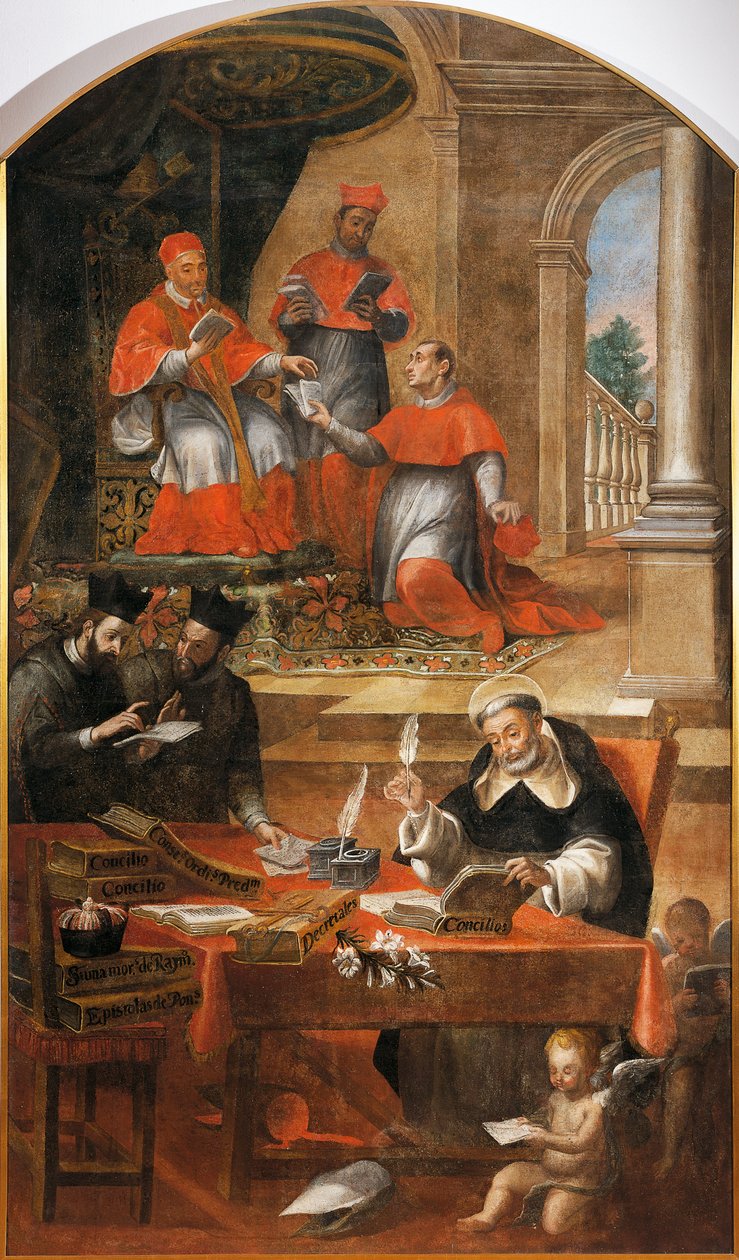 São Raimundo de Penafort, conselheiro do Papa Gregório IX, por Alonso Antonio Villamor (1661-1729). Do Convento de St Esteban, Salamanca, Espanha. de Alonso Antonio Villamor