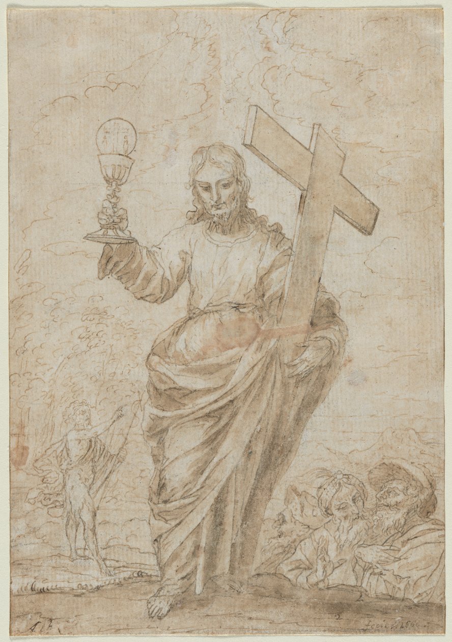 Cristo segurando um cálice e uma cruz, 1666. de Alonso Cano
