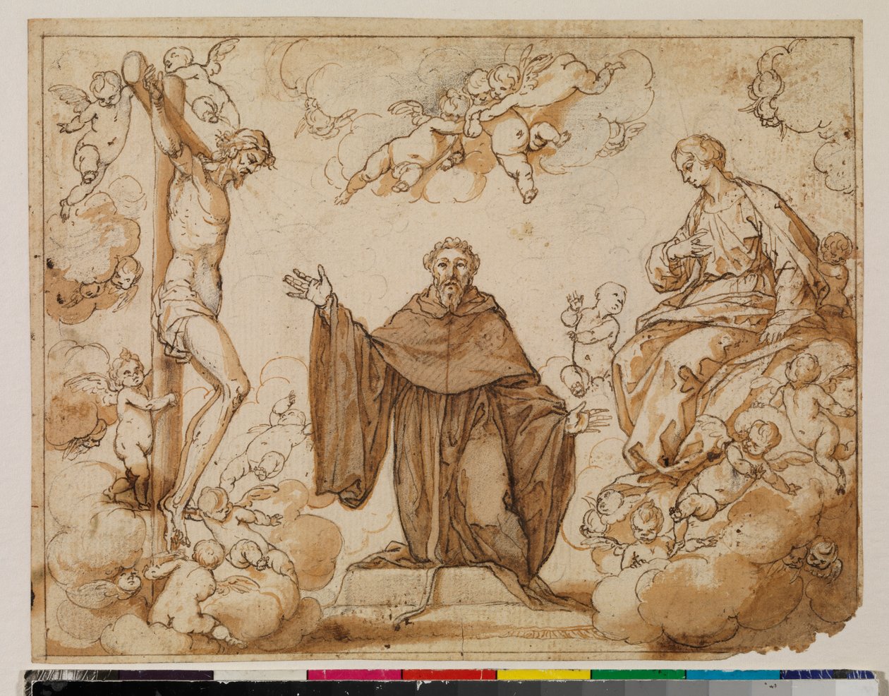 Santo Agostinho hesita entre o sangue de Cristo e o leite da Virgem Maria, reto, século XVII de Alonso Cano