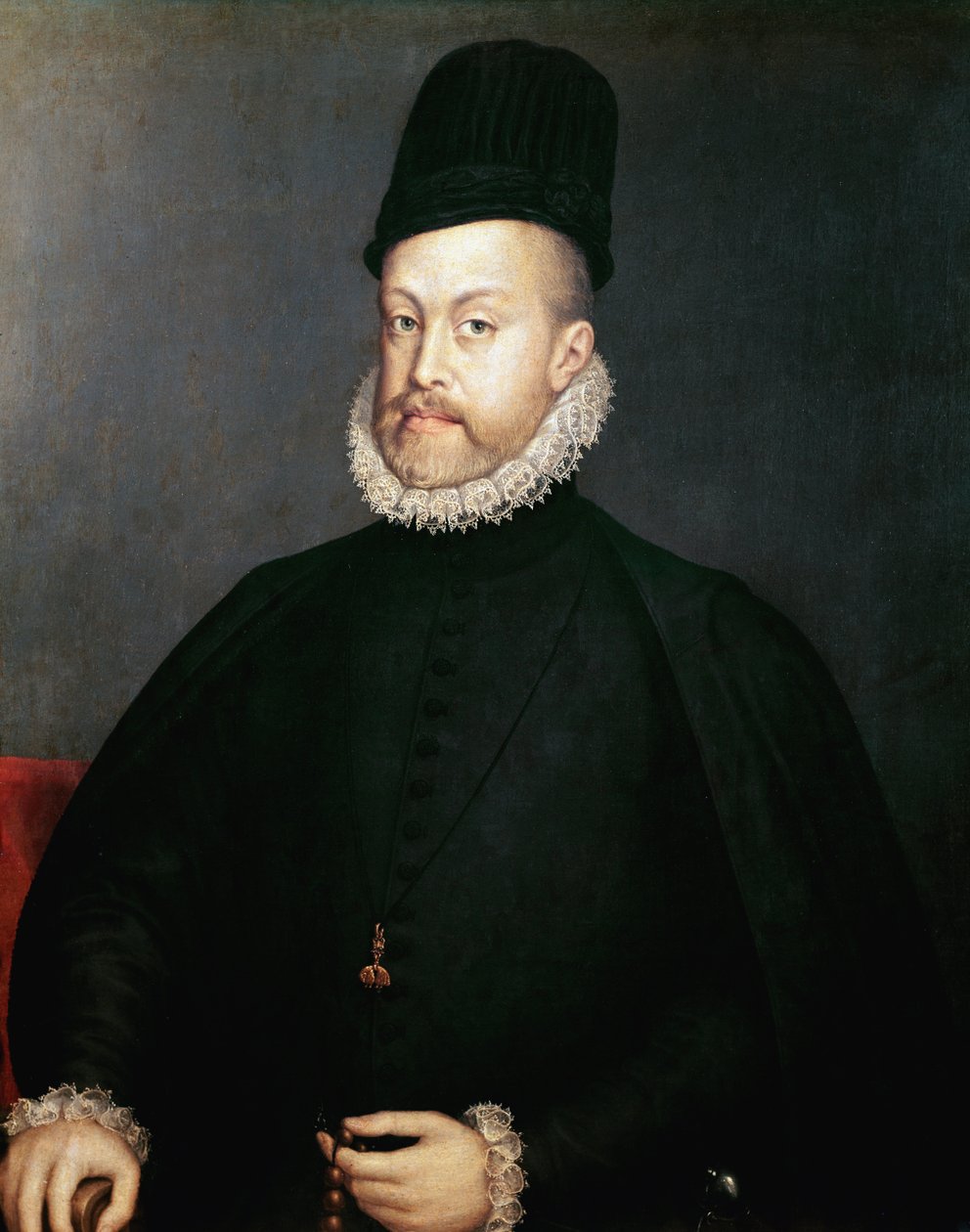 Retrato de Filipe II, Rei de Espanha (pintura, c.1580) de Alonso Sánchez Coello