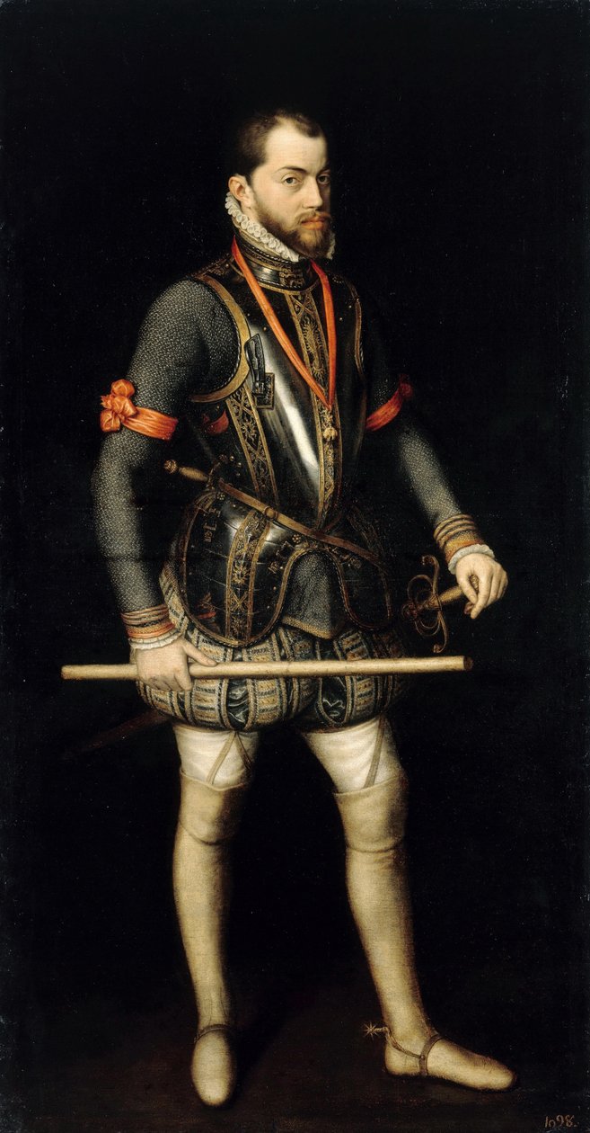 Retrato de Filipe II 1527-1598, rei de Espanha e Portugal de Alonso Sánchez Coello