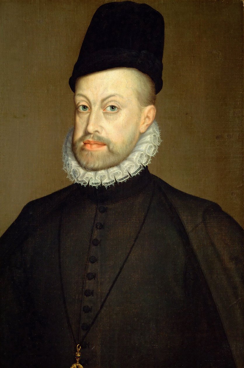 Retrato de Filipe II 1527-1598, rei de Espanha e Portugal, 1568 de Alonso Sánchez Coello