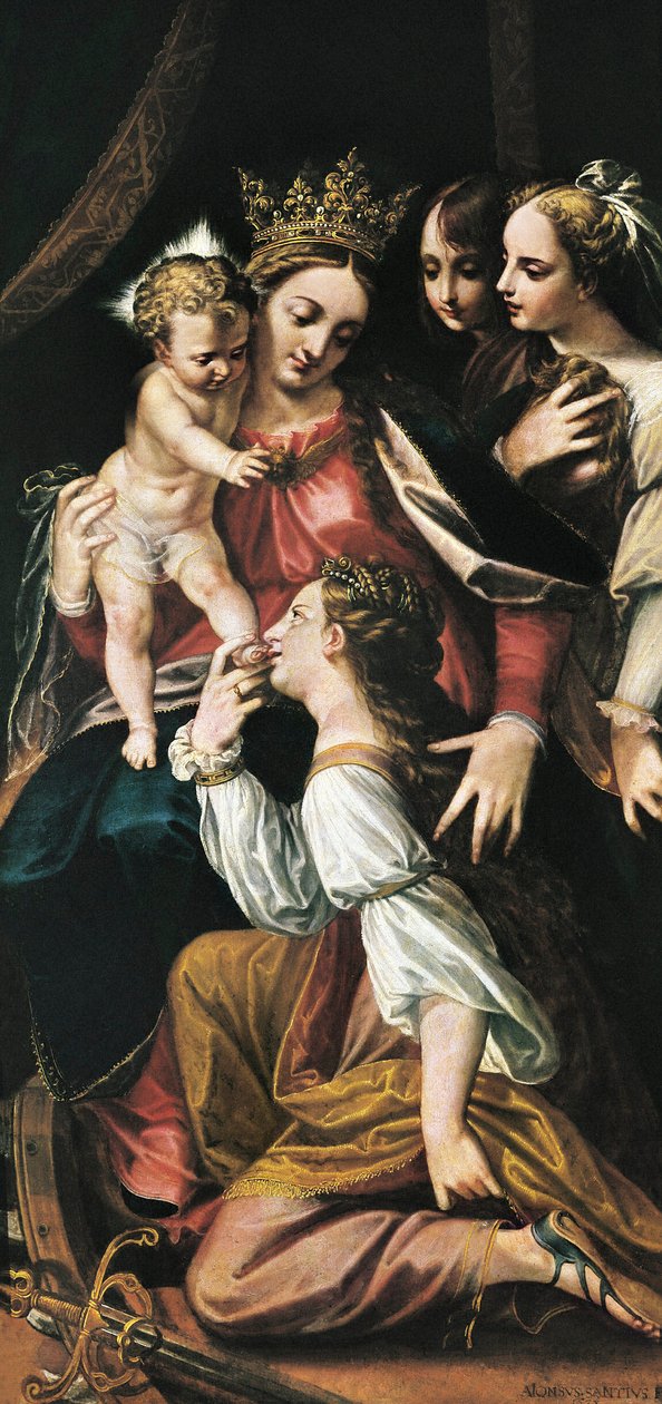 O casamento místico de Santa Catarina de Alonso Sánchez Coello