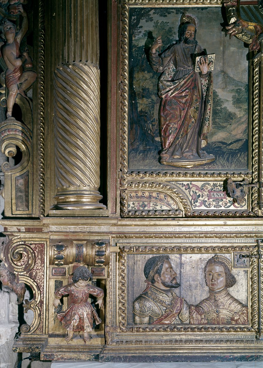 Detalhe de um altar relicário (madeira pintada) de Alonso de Mena