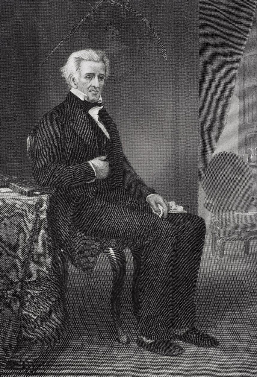 Andrew Jackson (1767-1845) 7º Presidente dos Estados Unidos de Alonzo Chappel