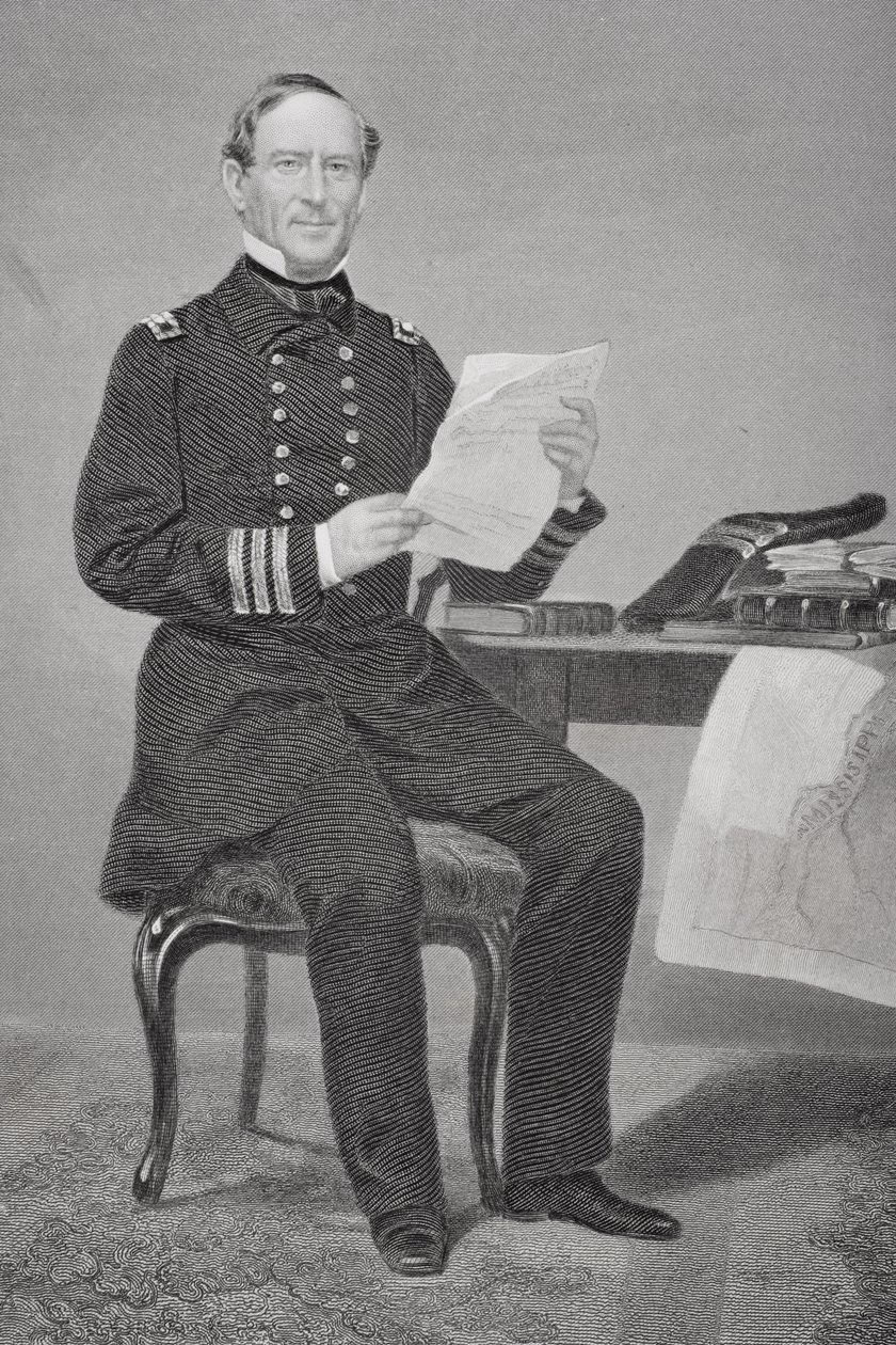 Retrato do almirante David Glascoe Farragut (1801-70) de Alonzo Chappel