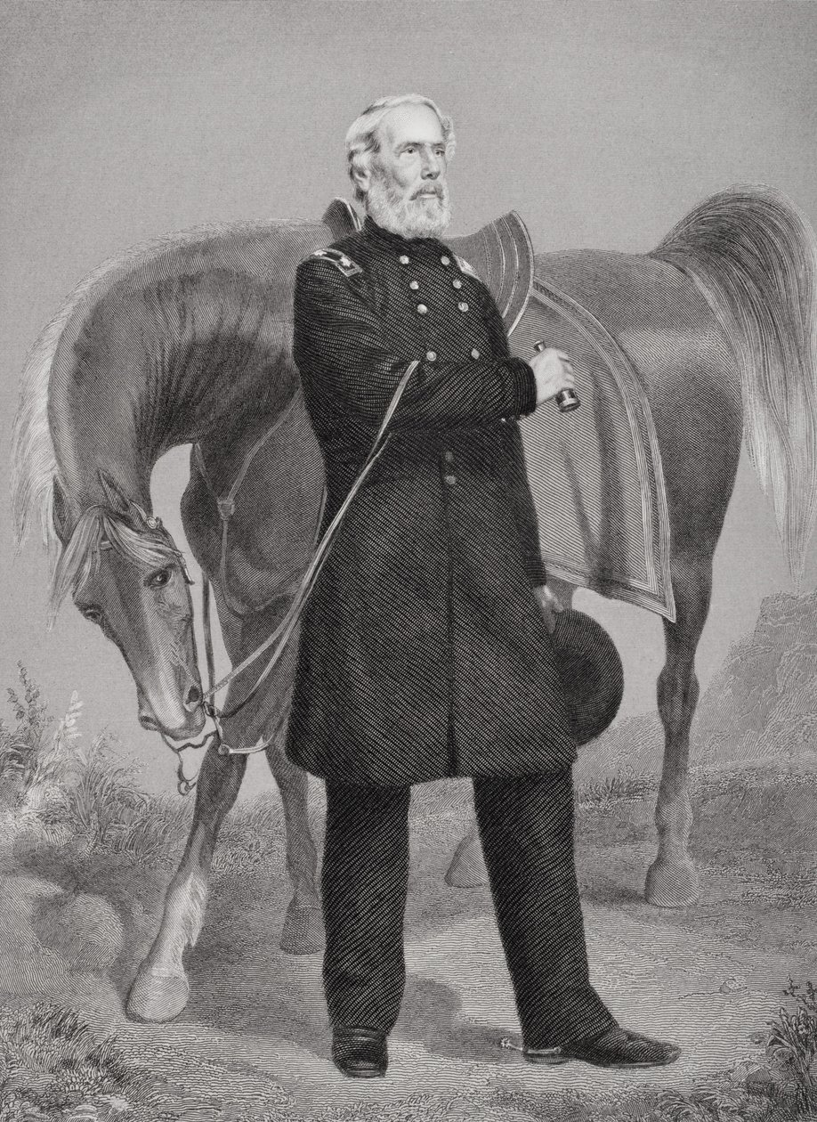 Retrato do General Edwin Vose Sumner (1797-1863) de Alonzo Chappel