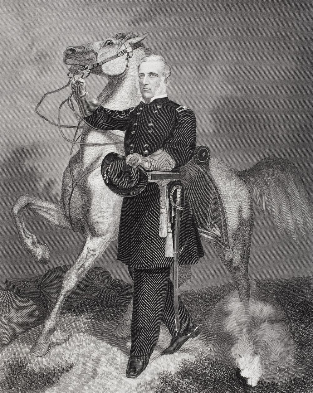 Retrato do General James Samuel Wadsworth (1807-64) (litografia) de Alonzo Chappel