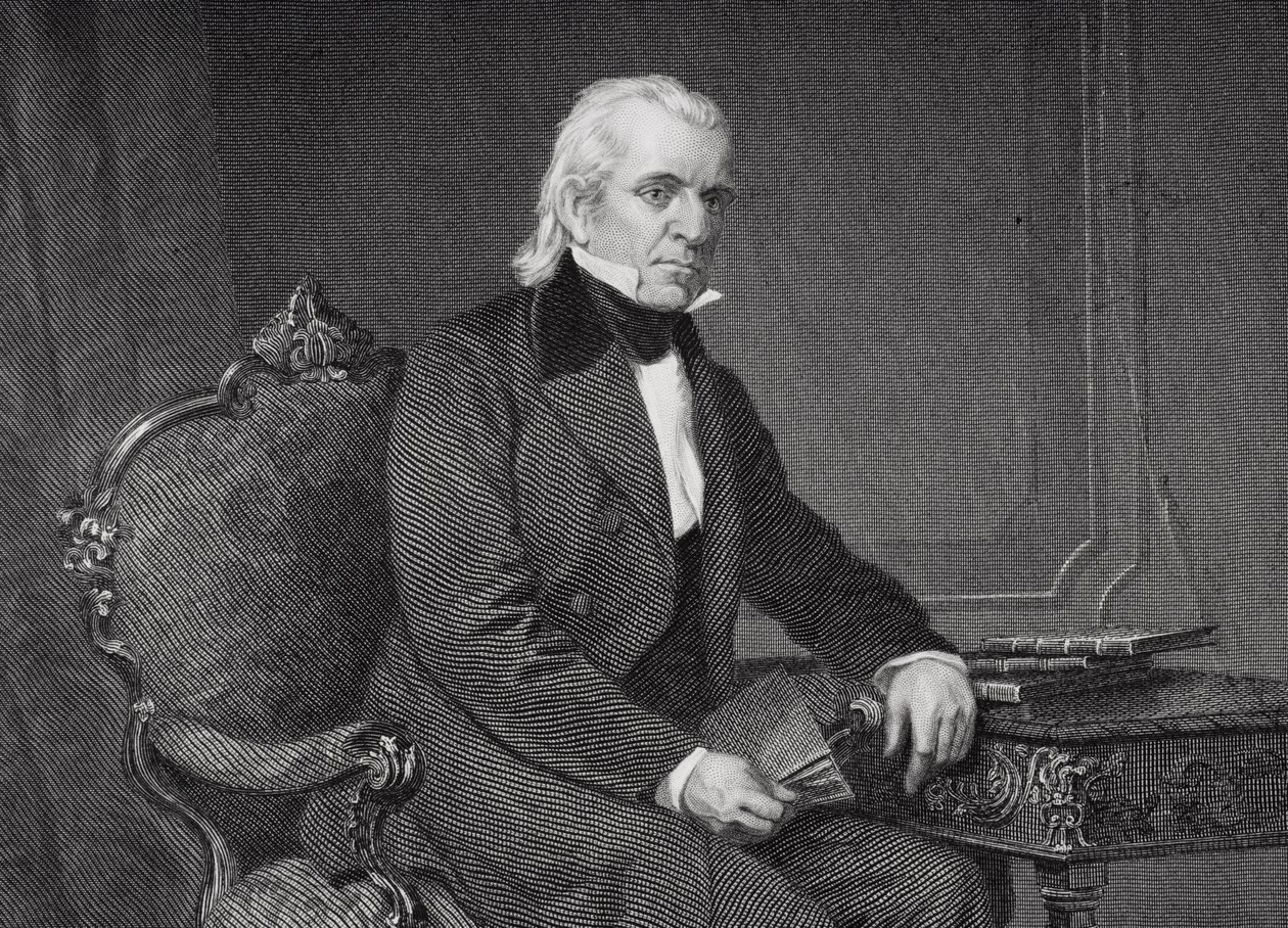 Retrato de James Knox Polk (1795-1849) (detalhe de 254670) de Alonzo Chappel
