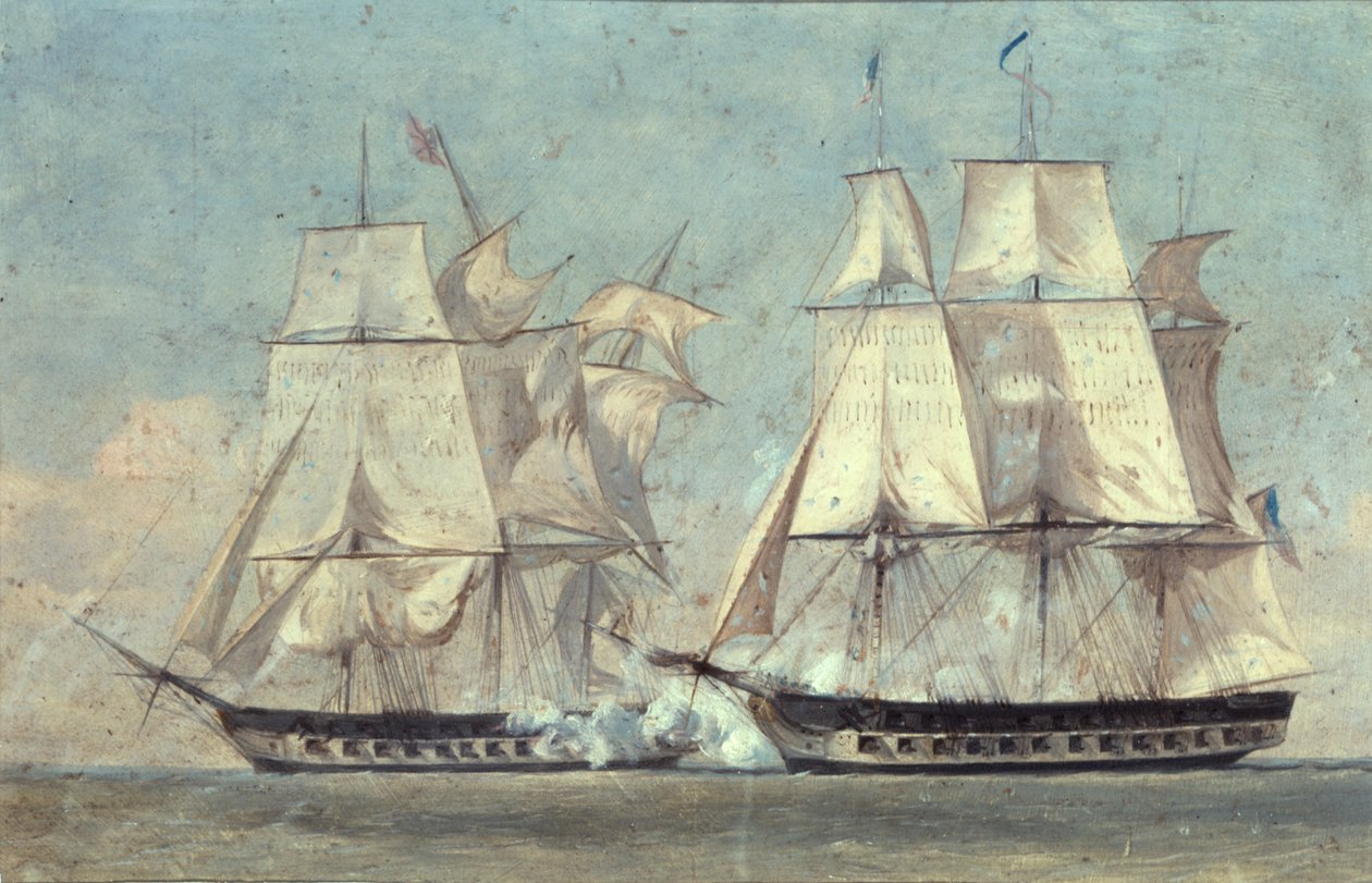 Batalha entre os Estados Unidos e o macedônio, 25 de outubro de 1812, 1859 de Alonzo Chappel