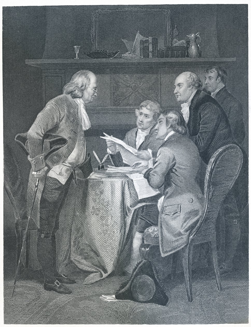 Elaboração da Declaração de Independência em 1776, 1859 de Alonzo Chappel