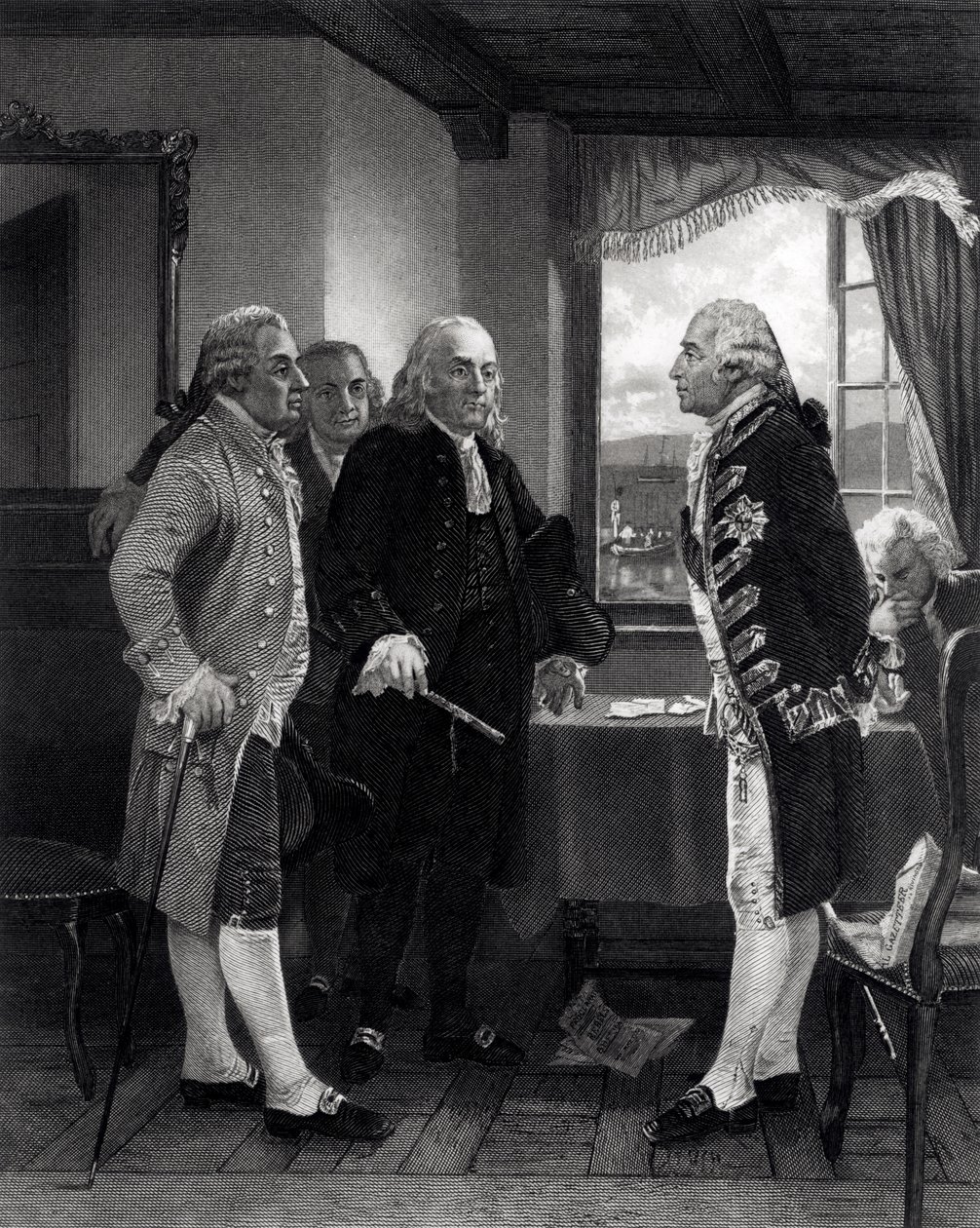 A Conferência de Paz em Staten Island, Entrevista entre Lord Howe e a Comissão do Congresso, 11 de setembro de 1776 de Alonzo Chappel