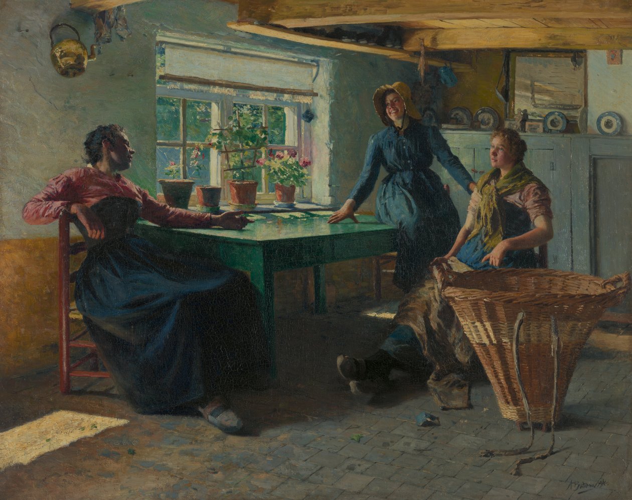 Holandês: Interior com pescadoras de Alois Boudry