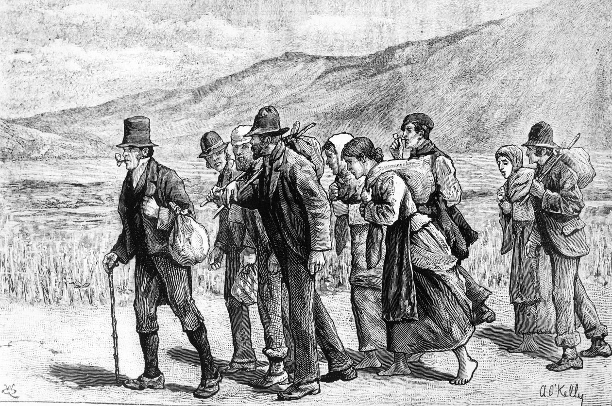 Colheitadeiras irlandesas a caminho da Inglaterra, 1881 de Aloysius O